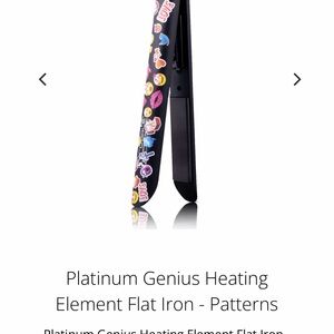 Platinum Genius Patterned Black Flat Iron - Women Hair Tool